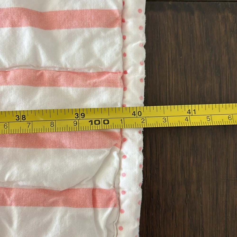 Vintage The Land Of Nod Pink White Striped Cat Throw Baby Blanket‎ Nursery Crib